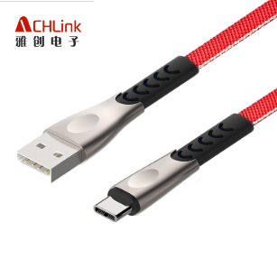 編網編織鋅合金魚叉形長網尾數據線充電線廠家